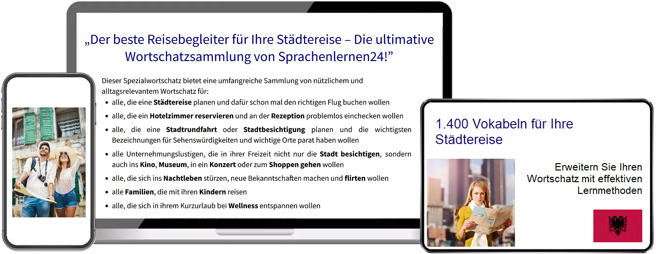 Albanisch Städtereisen Vokabeltrainer