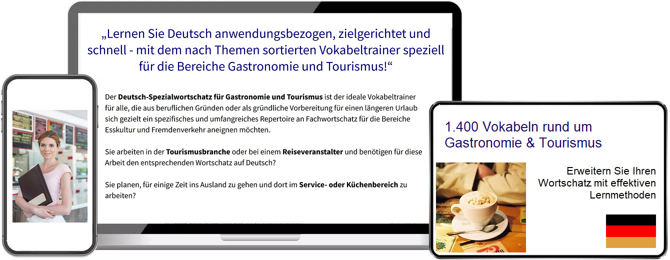 Deutsch Gastronomie Vokabeltrainer