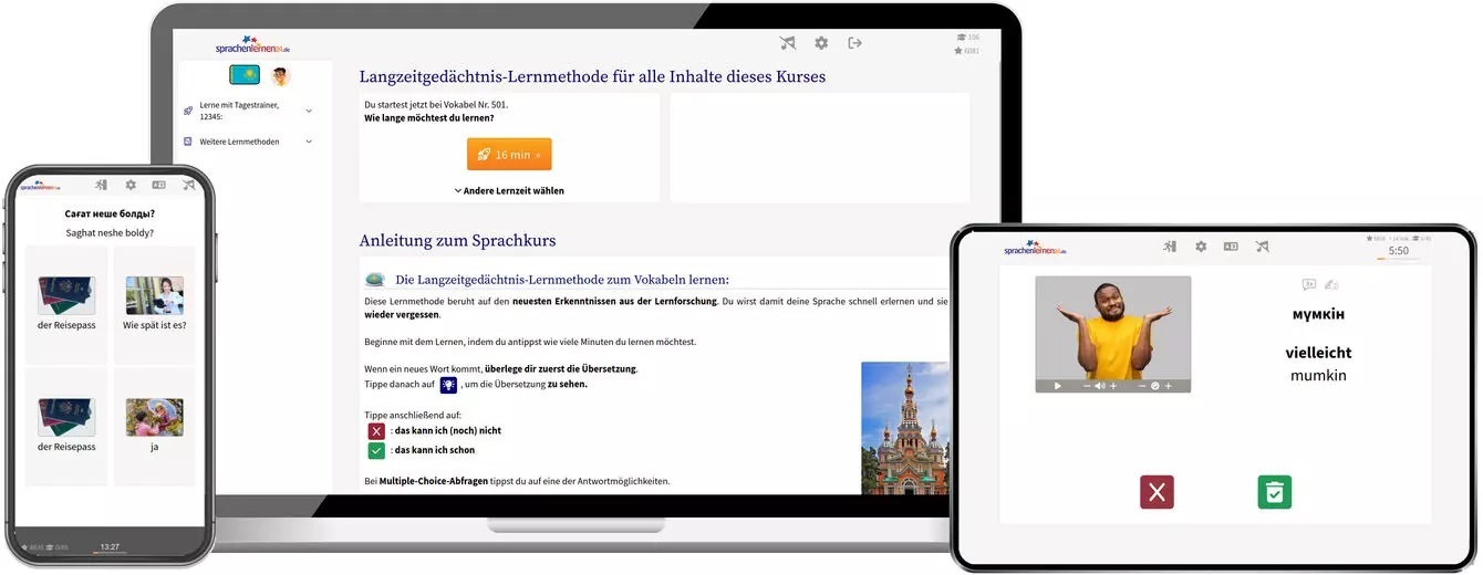 Kasachisch Sprachkurs für den Urlaub