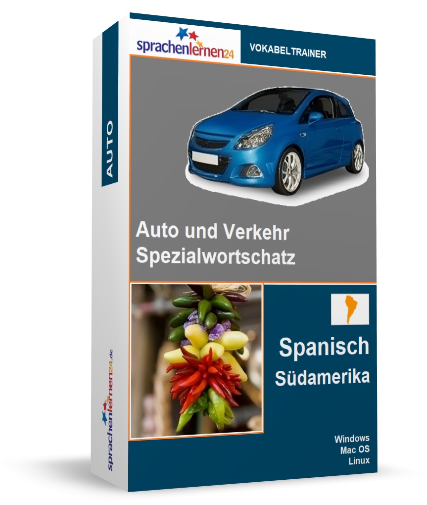 Spanisch (Südamerika) Auto und Verkehr Spezialwortschatz Vokabeltrainer