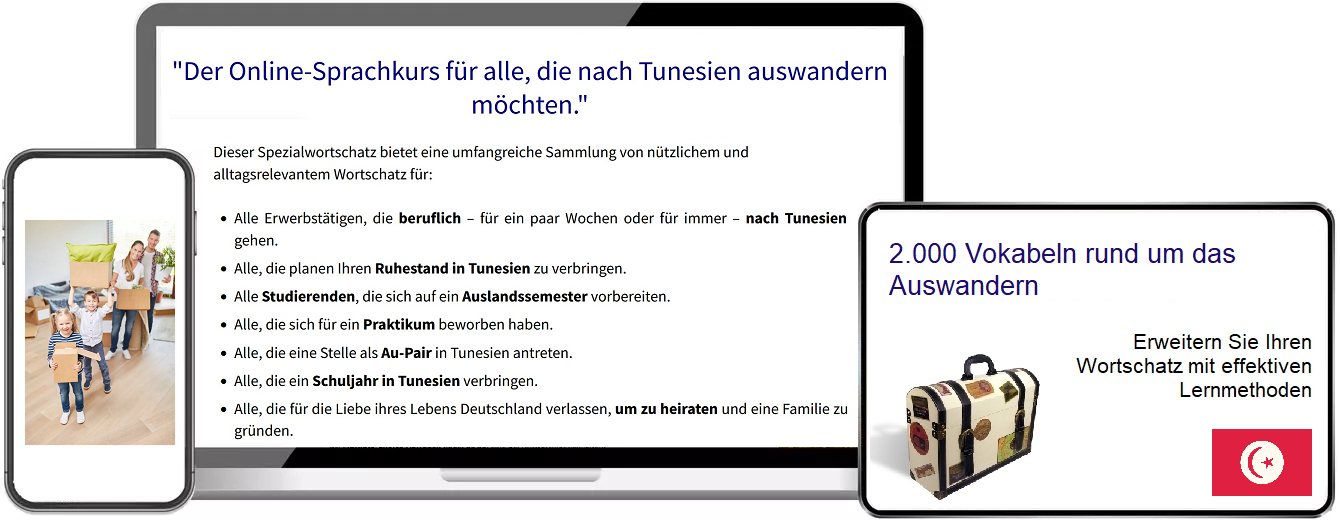 Tunesisch Auswandern Vokabeltrainer